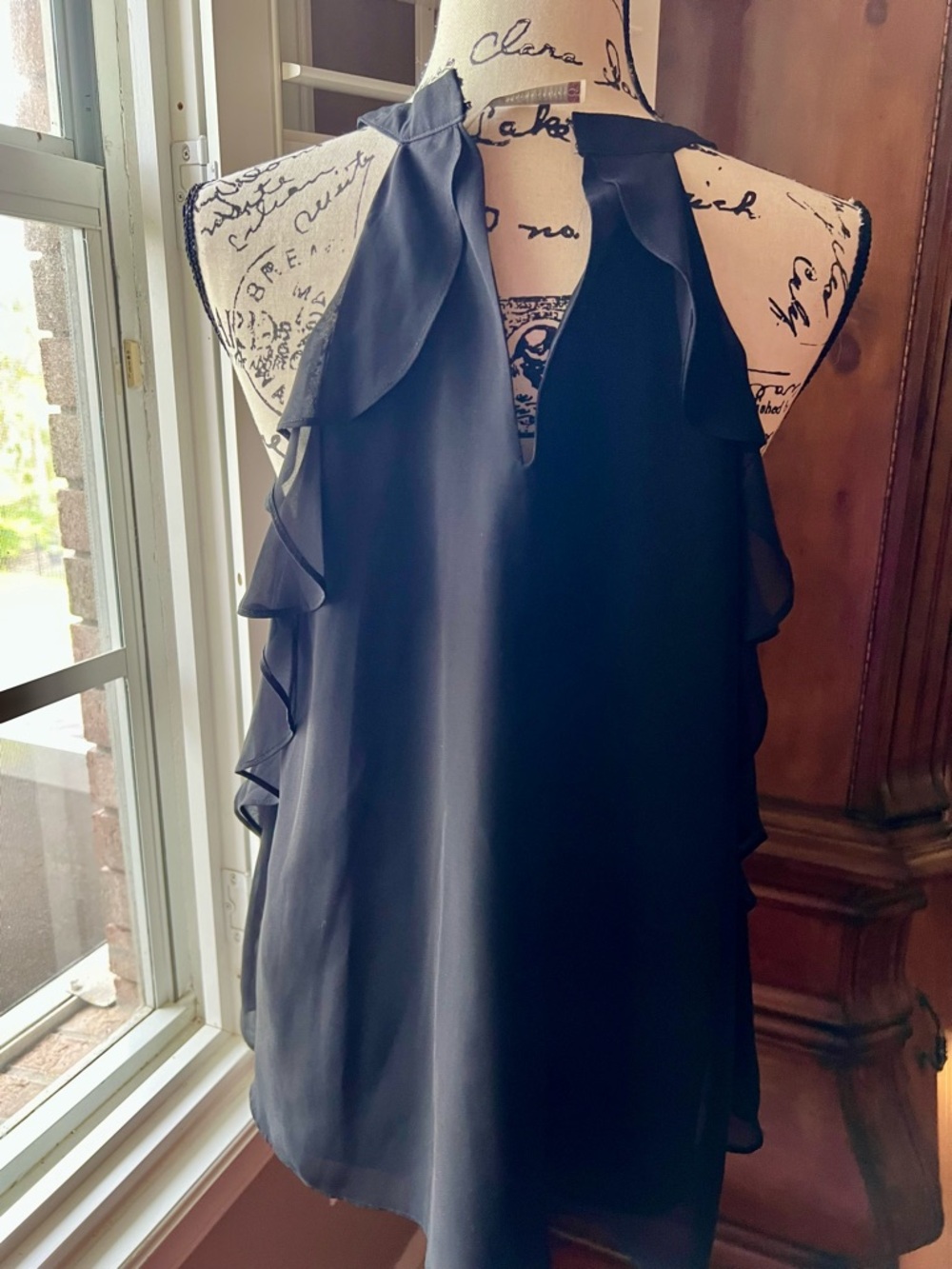 LC Lauren Conrad Black Ruffle Halter Camisole